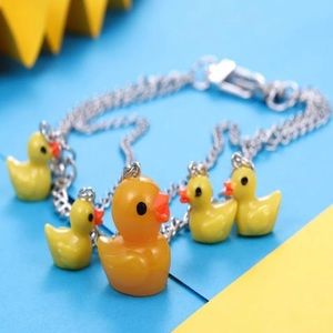 Host Pick - Beautiful and Fun Yellow Duck Charm Layered Silver necklace
